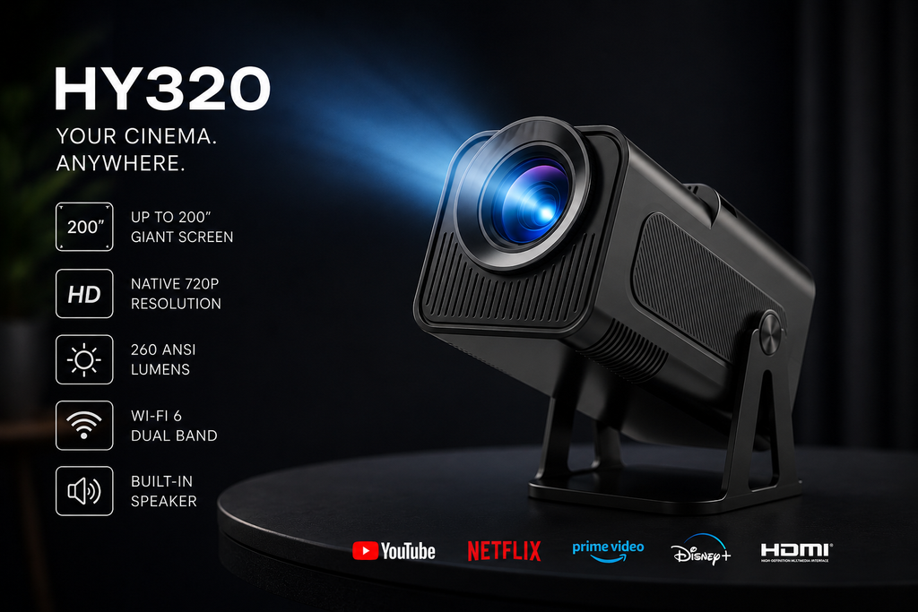 HY320 Smart Projector — Your Cinema, Anywhere