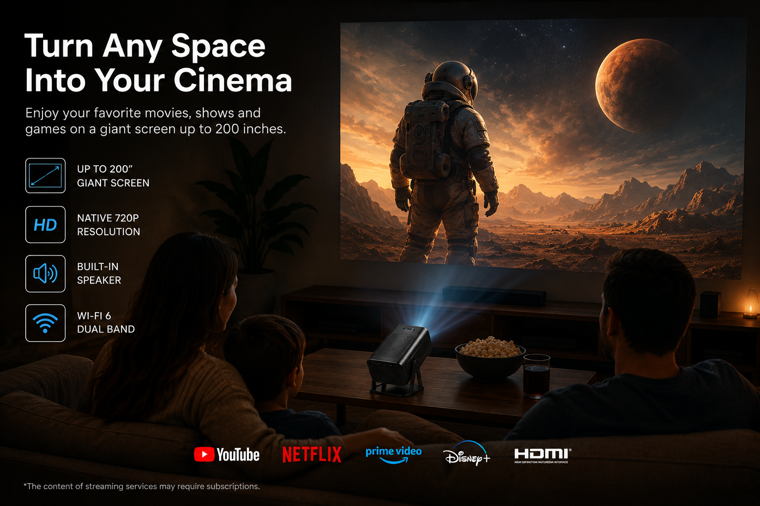 HY320 Smart Projector — Your Cinema, Anywhere