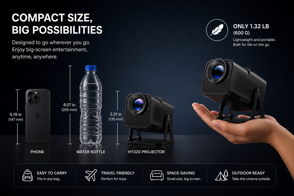 HY320 Smart Projector — Your Cinema, Anywhere